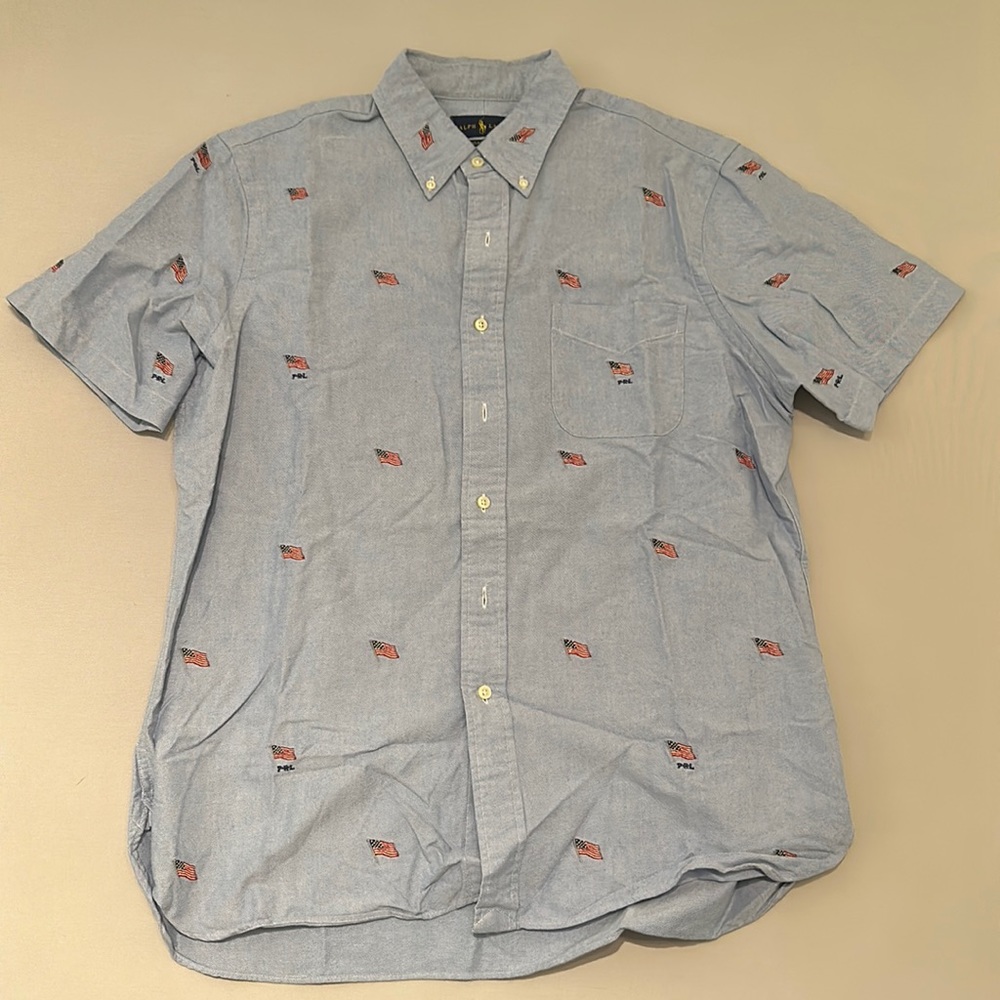 Polo Ralph Lauren American Flag Shirt, Men’s Large Short Sleeve Button Down
